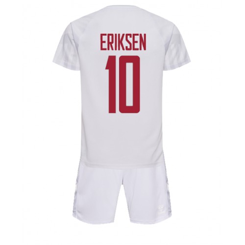 Maillot de foot Danemark Christian Eriksen #10 Extérieur enfant Monde 2022 Manches Courte (+ pantalon court)